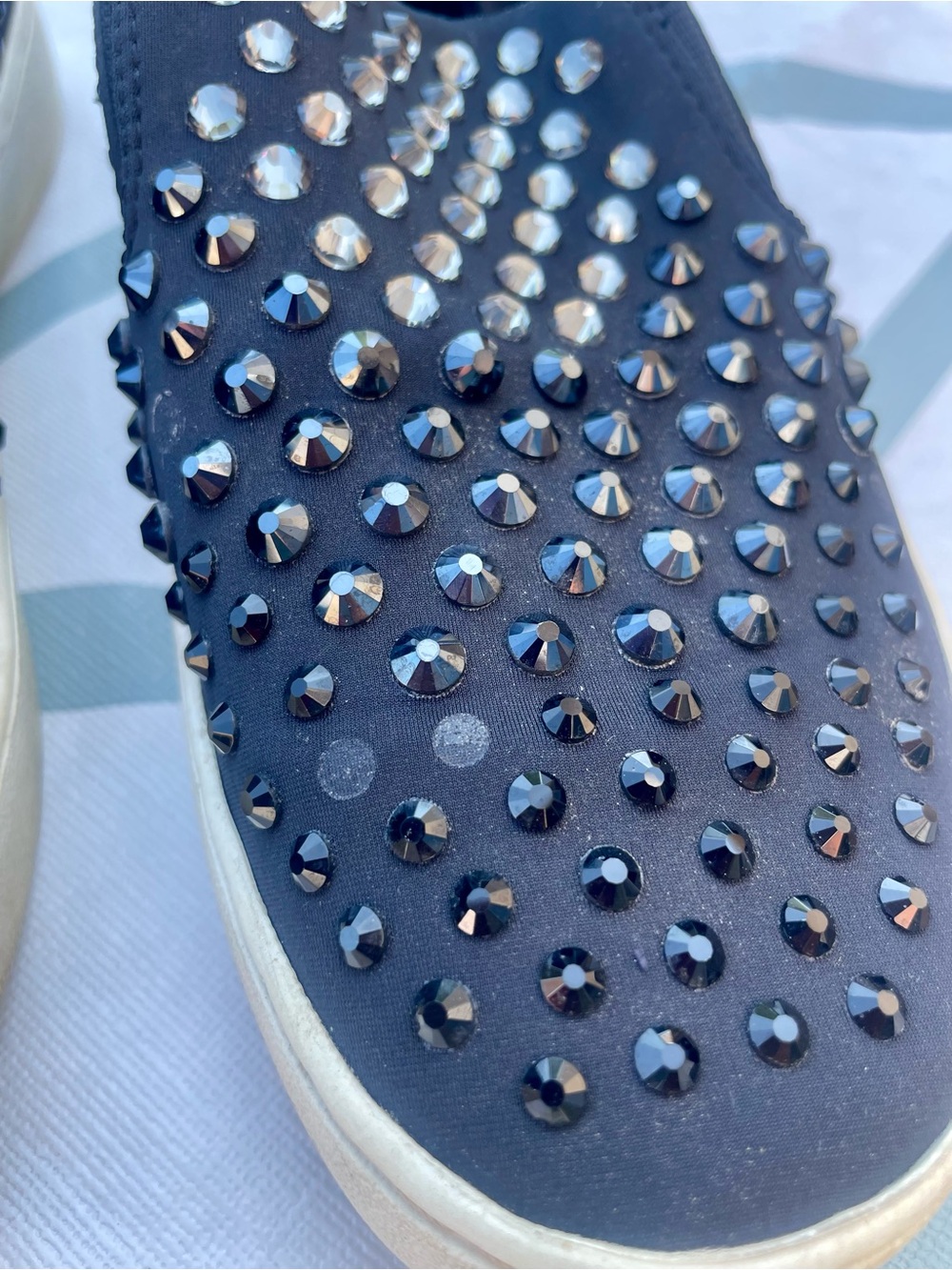 MICHAEL Kors Black Studded Slip-On Sneakers Size 6.5 - Picture 3 of 7